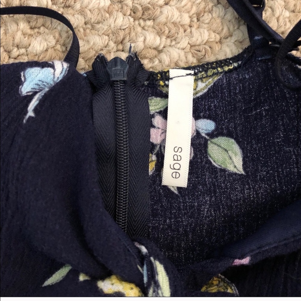 SAGE Ruffle Lemon Print Mini Dress - Picture 4 of 7